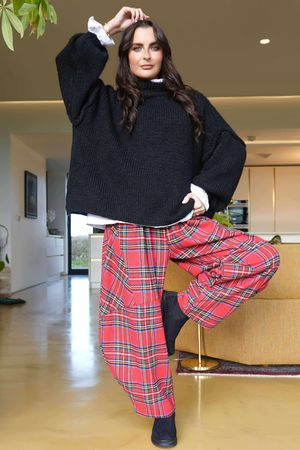 Big Softie Funnel Grunge Knit Black 